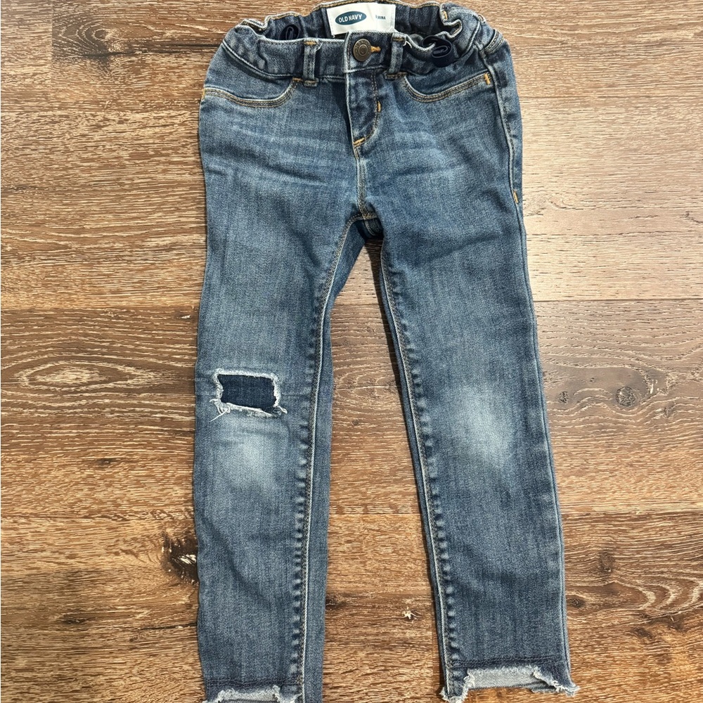 Old Navy Girls Blue Distressed Stretch Denim Jeans